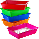 Zilpoo 5 Pack – Paper Organizer Bins, Colorful Plastic Turn in Tray, Classroom File Holder, Teacher Book School Supplies Storage Container, Drawer Organization Letter Baskets, Colored