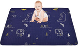 MatLeya  Portable Baby Cotton Play Mat Machine Washing, Foldable Crawling Mat for Floor, 43’’ Kids Play Mats Pad Soft Non Slip Non-Toxic Playmats for Infants Tummy Time (Blue)