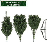 Casafield 7.5FT Black Spruce Artificial Holiday Christmas Tree with Sturdy Metal Stand