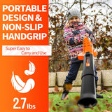 VacLife Leaf Blower, 20V Cordless Leaf Blower with Powerful Motor & Long Runtime, Lightweight Leaf Blower with 2 Airflow Modes for Snow Blowing & Lawn Care, Model: LB-570, Orange (VL707)