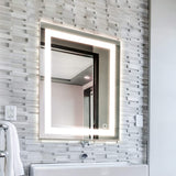 Evuioas 100087 24x30 Inch LED Bathroom Mirror, Anti-Fog Wall Horizontal or Vertical Mount, Soft White and Daylight, Color Change 24