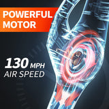 VacLife Leaf Blower, 20V Cordless Leaf Blower with Powerful Motor & Long Runtime, Lightweight Leaf Blower with 2 Airflow Modes for Snow Blowing & Lawn Care, Model: LB-570, Orange (VL707)