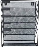 Easepres File Organizer Mesh 5-Tier Black Hanging File Organizer Vertical Holder Rack for Office Home