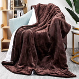 EHEYCIGA Electric Heated Blanket Throw, Faux Fur Sherpa Fast Heating Blanket Throw with 5 Heat Settings& 3 Hours Auto Off (50 x 60 Inches, Grey)