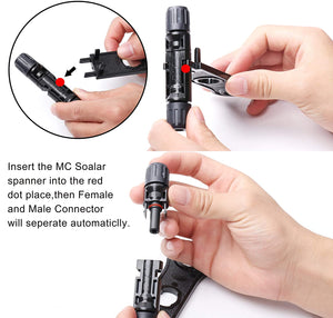 Yangoutool Solar PV Panel Crimping Tool Kit for Solar Cable connector with Solar Crimping tool for 2.5/4/6.0mm², 10pcs Male Female Solar Panel Cable Connectors and 2 Pcs Solar Connector Spanner