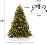 Casafield 7.5FT Black Spruce Artificial Holiday Christmas Tree with Sturdy Metal Stand