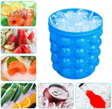 GDREAMT Ice Cube Mold Ice Trays, Large Silicone Ice Bucket, (2 in 1) Ice Cube Maker, Round,Portable,for Frozen Whiskey, Cocktail, Beverages