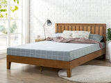 Zinus Alexia 12 Inch Wood Platform Bed with Headboard / No Box Spring Needed / Wood Slat Support / Rustic Pine Finish, Queen