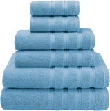 Soft Linen, 100% Turkish Cotton 6 Piece Towel Set, Absorbent, Durable, Soft & Fluffy, Hotel & Spa Bathroom Towels, 610 GSM, 2 Bath 2 Hand 2 Wash Towels, Malibu Peach