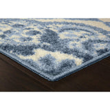 Maples Rugs Kitchen Rug - Vivian 2.5 x 4 Non Skid Small Accent Throw Rugs [Made in USA] for Entryway and Bedroom, 2'6 x 3'10, Blue