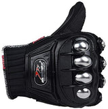 oubaiya Steel Outdoor Reinforced Brass Knuckle Motorcycle Motorbike Powersports Racing Textile Safety Gloves (Black, XX-Large)