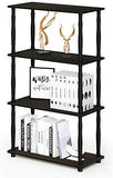 Furinno (99557BK/GY) Turn-N-Tube 4-Tier Multipurpose Shelf Display Rack - Black/Grey