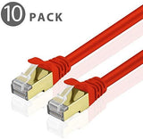 TNP Cat6 Ethernet Patch Cable (20 Inch) - Professional Gold Plated Snagless RJ45 Connector Computer Networking LAN Wire Cord Plug Premium Shielded Twisted Pair (Orange)