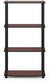 Furinno (99557BK/GY) Turn-N-Tube 4-Tier Multipurpose Shelf Display Rack - Black/Grey